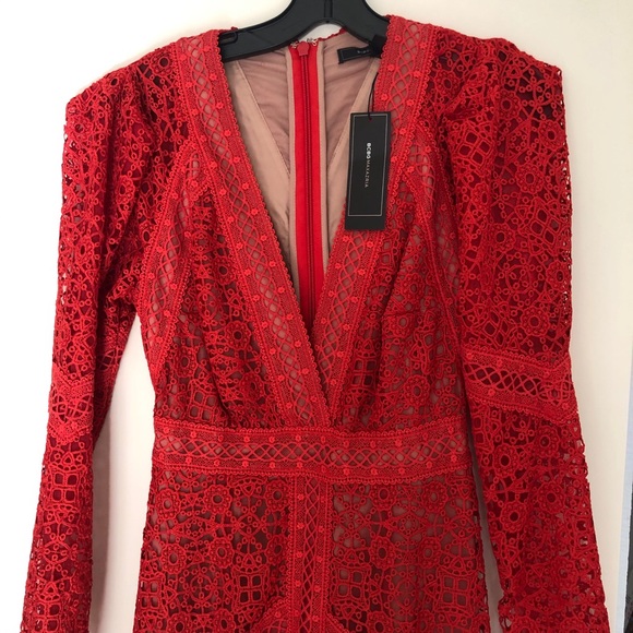 NWT BCBG Red Lace Dress ❤️ Perfect Valentines Dress! - Picture 4 of 7